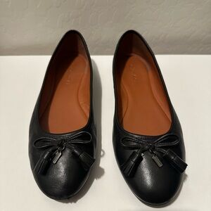 Coach Benni Black Leather Ballet Flats